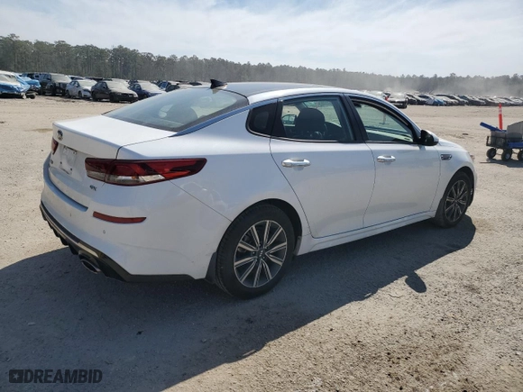 2019 Kia Optima EX with VIN 5XXGU4L17KG339919, listed as a Copart auction lot 45752545 with 73,853 mi miles and Salvage Title. Bid and sale history available at carsss.com. Image 3.