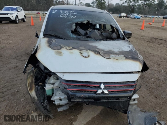 2023 Mitsubishi Mirage Black Edition with VIN ML32AWHJ7PH004793, listed as a Copart auction lot 44710115 with Not provided miles and Salvage title. Bid and sale history available at DreamBid. Image 5.