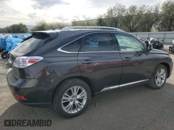2010 Lexus RX 450h with VIN JTJBC1BA1A2414418, listed as a Copart auction lot 51016425 with 47,883 mi miles and Salvage Title. Bid and sale history available at DreamBid. Image 3.