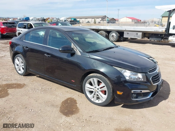 2015 Chevrolet Cruze LTZ with VIN 1G1PG5SBXF7178013, listed as a IAAI auction lot 41781195 with 122,494 mi miles. Bid and sale history available at carsss.com. Image 1.