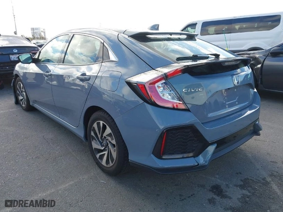 2019 Honda Civic Hatchback LX with VIN SHHFK7H30KU422168, listed as a IAAI auction lot 41742151 with 57,205 mi miles. Bid and sale history available at carsss.com. Image 3.