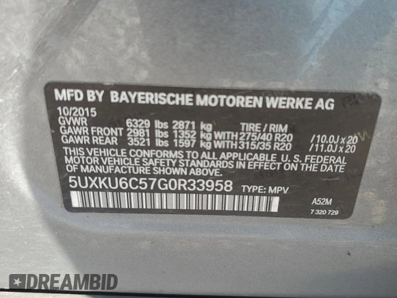 2016 BMW X6 xDrive50i z VIN 5UXKU6C57G0R33958, wystawiony jako Copart lot #49774065 z przebiegiem 124 226 mil mil oraz Szkoda całkowita • Salvage title. Historia ofert i sprzedaży dostępna na DreamBid. Obrazek 13.