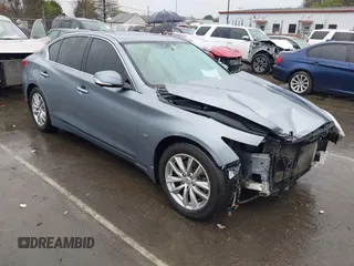 2015 Infiniti Q50 Premium with VIN JN1BV7AR4FM393974, listed as a IAAI auction lot 41874345 with 148,228 mi miles. Bid and sale history available at carsss.com. Image 1.