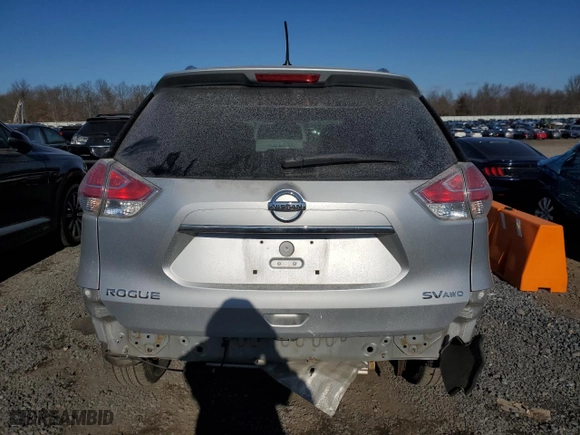 2015 Nissan Rogue SV with VIN KNMAT2MVXFP548259, listed as a Copart auction lot 88498885 with 123,456 mi miles and Salvage Title. Bid and sale history available at carsss.com. Image 6.
