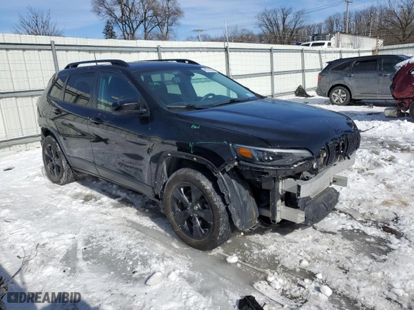 2019 Jeep Cherokee Latitude Plus with VIN 1C4PJMLB7KD291205, listed as a Copart auction lot 46214545 with 126,855 mi miles and Salvage Title. Bid and sale history available at carsss.com. Image 4.