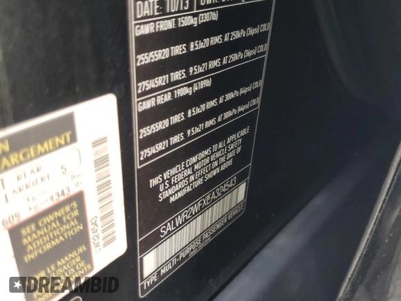 2014 Land Rover Range Rover Sport HSE with VIN SALWR2WFXEA324543, listed as a Copart auction lot 63836805 with 212,021 mi miles and Clean title. Bid and sale history available at DreamBid. Image 13.