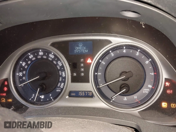 2009 Lexus IS 250 with VIN JTHCK262395034380, listed as a IAAI auction lot 41309773 with 155,778 mi miles and . Bid and sale history available at DreamBid. Image 7.