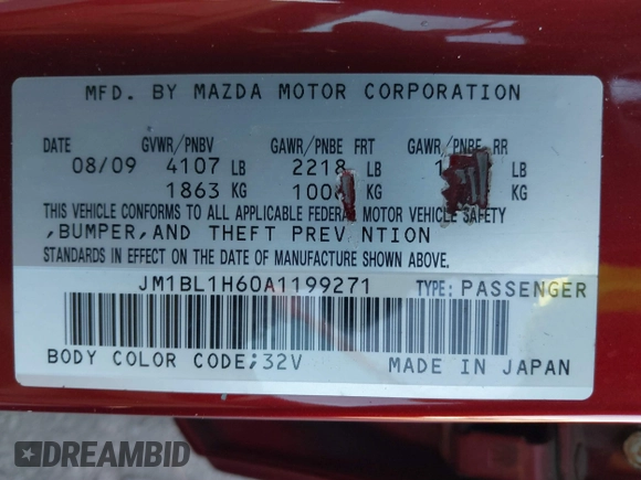 2010 Mazda Mazda3 s Grand Touring with VIN JM1BL1H60A1199271, listed as a IAAI auction lot 41654015 with 81,670 mi miles. Bid and sale history available at carsss.com. Image 9.