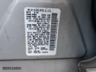 2005 Nissan Murano S with VIN JN8AZ08W25W431788, listed as a Copart auction lot 80266084 with 143,849 mi miles and Salvage Title. Bid and sale history available at carsss.com. Image 14.