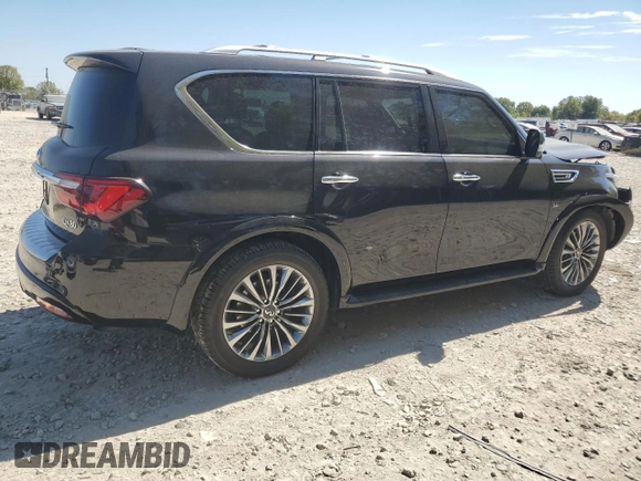 2018 Infiniti QX80 with VIN JN8AZ2NE9J9192420, listed as a Copart auction lot 71944594 with 74,376 mi miles and Salvage Title. Bid and sale history available at carsss.com. Image 3.