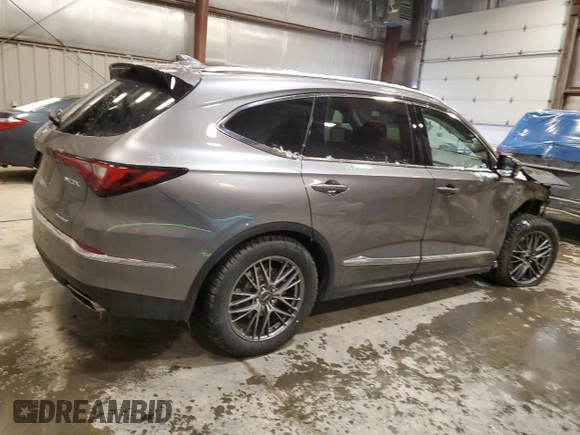 2023 Acura MDX Advance with VIN 5J8YE1H80PL038519, listed as a Copart auction lot 42136045 with 18,003 mi miles and Salvage title. Bid and sale history available at DreamBid. Image 3.