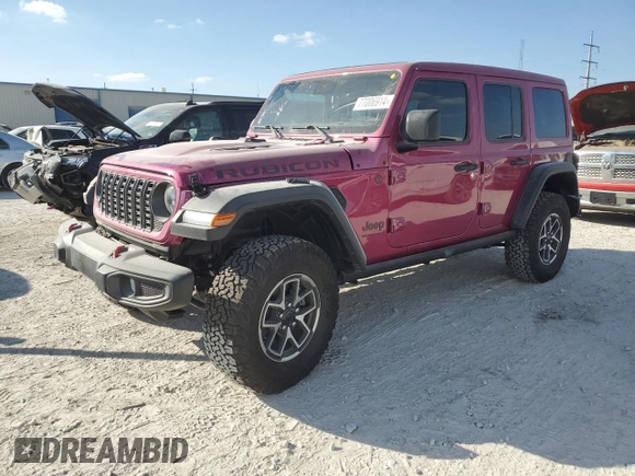 2024 Jeep Wrangler Rubicon with VIN 1C4PJXFG9RW346079, listed as a Copart auction lot 77006914 with 2,446 mi miles and Salvage Title. Bid and sale history available at DreamBid. Image 1.