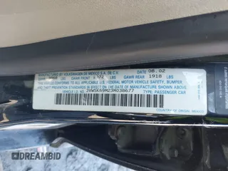 2003 Volkswagen Jetta GLS с VIN 3VWSK69M23M038677, выставлен на аукционе IAAI как лот 41760282 с пробегом 190 583 миль миль и . История ставок и продаж доступна на DreamBid. Изображение 9.