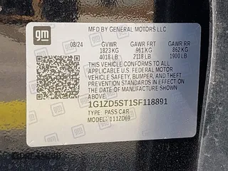2025 Chevrolet Malibu LT with VIN 1G1ZD5ST1SF118891, listed as a IAAI auction lot 42203068 with 17,038 mi miles and . Bid and sale history available at DreamBid. Image 9.