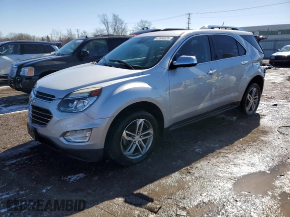 2017 Chevrolet Equinox Premier with VIN 2GNFLGEK1H6191670, listed as a Copart auction lot 47604625 with 119,511 mi miles and Salvage Title. Bid and sale history available at carsss.com. Image 1.
