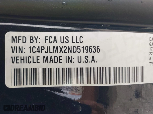 2022 Jeep Cherokee Latitude Lux с VIN 1C4PJLMX2ND519636, выставлен на аукционе IAAI как лот 42661896 с пробегом 15 548 миль миль и . История ставок и продаж доступна на DreamBid. Изображение 9.