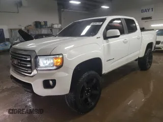 2015 GMC Canyon 4WD SLE with VIN 1GTG6BE36F1187064, listed as a Copart auction lot 46594735 with 109,987 mi miles and Salvage Title. Bid and sale history available at carsss.com. Image 1.