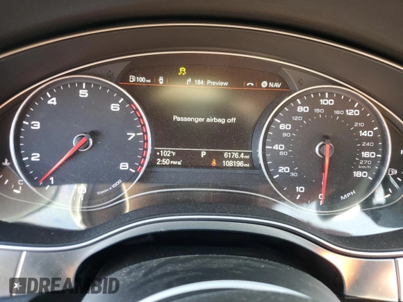 2015 Audi A6 2.0T Premium with VIN WAUCFAFC3FN038303, listed as a Copart auction lot 75356394 with 108,196 mi miles and Clean Title. Bid and sale history available at carsss.com. Image 9.