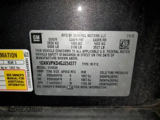 2016 GMC Acadia SLE with VIN 1GKKVPKD4GJ234377, listed as a Copart auction lot 86715534 with 192,618 mi miles and Salvage Title. Bid and sale history available at carsss.com. Image 15.