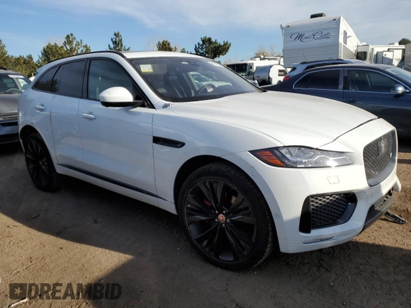 2019 Jaguar F-Pace S with VIN SADCM2FV6KA355093, listed as a Copart auction lot 81823914 with 46,984 mi miles and Salvage Title. Bid and sale history available at DreamBid. Image 4.