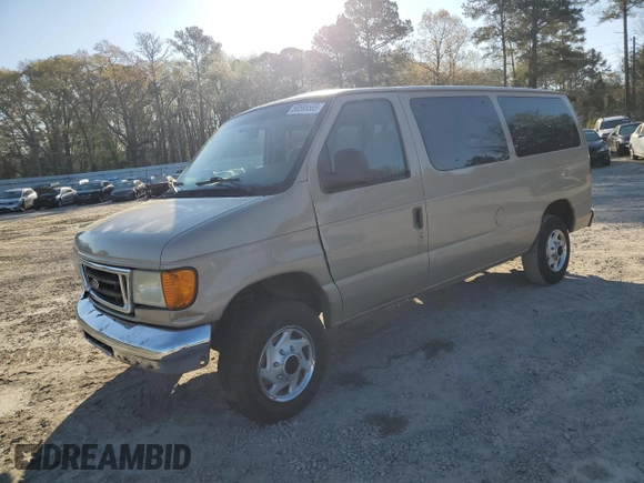 2007 Ford Econoline Passenger XL with VIN 1FBNE31L67DA55402, listed as a Copart auction lot 50595565 with 247,129 mi miles and Salvage Title. Bid and sale history available at carsss.com. Image 1.