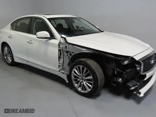 2018 Infiniti Q50 3.0t LUXE with VIN JN1EV7ARXJM442004, listed as a Copart auction lot 54444415 with 55,259 mi miles and Salvage Title. Bid and sale history available at carsss.com. Image 1.