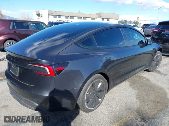 2024 Tesla Model 3 with VIN 5YJ3E1EA0RF718703, listed as a IAAI auction lot 41278243 with 6,504 mi miles. Bid and sale history available at carsss.com. Image 4.