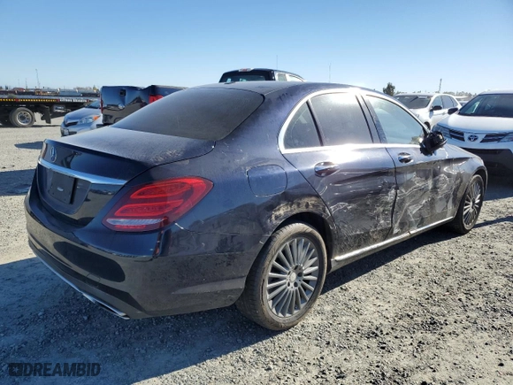 2015 Mercedes-Benz C-Class C 300 with VIN 55SWF4JB6FU061300, listed as a Copart auction lot 89117915 with 75,101 mi miles and Salvage Title. Bid and sale history available at carsss.com. Image 3.