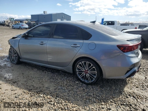 2023 Kia Forte GT with VIN 3KPF44AC3PE514957, listed as a Copart auction lot 49614585 with 32,546 mi miles and Salvage Title. Bid and sale history available at carsss.com. Image 2.