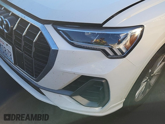 2023 Audi Q3 S line Premium with VIN WA1DECF37P1108975, listed as a IAAI auction lot 42796417 with 58,193 mi miles and . Bid and sale history available at DreamBid. Image 43.
