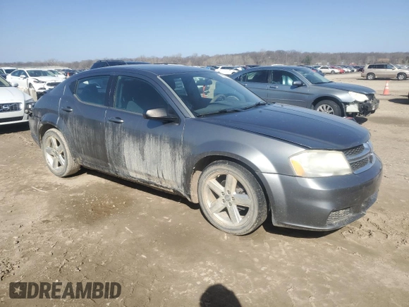 2013 Dodge Avenger SE with VIN 1C3CDZAB6DN517158, listed as a Copart auction lot 47925145 with 193,376 mi miles and Salvage Title. Bid and sale history available at DreamBid. Image 4.