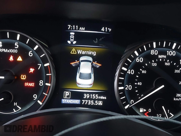 2019 Infiniti Q50 Luxe with VIN JN1EV7AP7KM519475, listed as a IAAI auction lot 41646571 with 39,155 mi miles and . Bid and sale history available at DreamBid. Image 16.