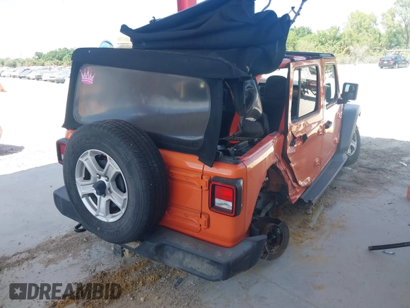 2018 Jeep Wrangler Unlimited Sport z VIN 1C4HJXDN4JW243775, wystawiony jako IAAI lot #41791821 z przebiegiem 62 120 mil mil oraz . Historia ofert i sprzedaży dostępna na DreamBid. Obrazek 4.