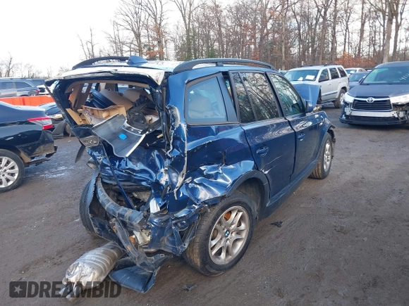 2005 BMW X3 2.5i with VIN WBXPA734X5WC51220, listed as a IAAI auction lot 41069508 with 1 mi miles. Bid and sale history available at carsss.com. Image 4.