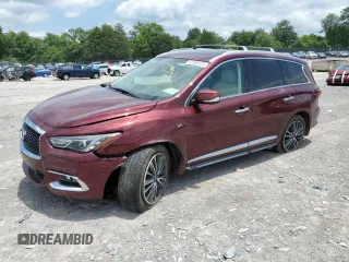 2020 Infiniti QX60 Luxe with VIN 5N1DL0MM5LC501051, listed as a Copart auction lot 61368415 with 91,558 mi miles and Salvage title. Bid and sale history available at DreamBid. Image 1.