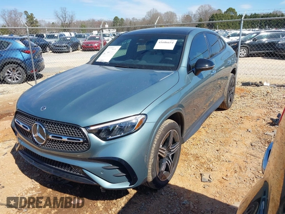 2025 Mercedes-Benz GLC with VIN W1NKJ4HB1SF236734, listed as a IAAI auction lot 41606654 with 13,644 mi miles. Bid and sale history available at carsss.com. Image 2.
