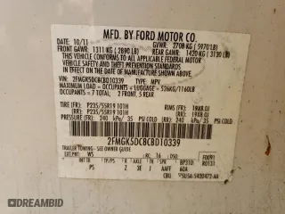 2012 Ford Flex Limited with VIN 2FMGK5DC8CBD10339, listed as a Copart auction lot 47237395 with 287,137 mi miles and Salvage Title. Bid and sale history available at carsss.com. Image 14.