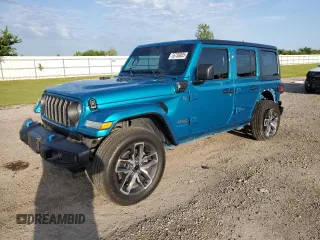 2024 Jeep Wrangler Sport S z VIN 1C4RJXN61RW202754, wystawiony jako Copart lot #55756805 z przebiegiem 8 155 mil mil oraz Szkoda całkowita • Salvage title. Historia ofert i sprzedaży dostępna na DreamBid. Obrazek 1.