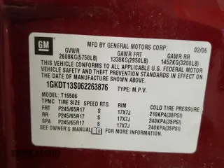 2006 GMC Envoy SLE z VIN 1GKDT13S062263876, wystawiony jako Copart lot #60245185 z przebiegiem 156 567 mil mil oraz Czysty tytuł • Clean title. Historia ofert i sprzedaży dostępna na DreamBid. Obrazek 13.