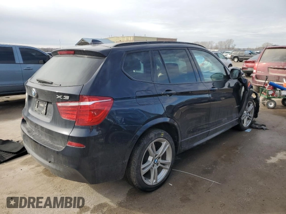 2013 BMW X3 xDrive35i with VIN 5UXWX7C50DL977275, listed as a Copart auction lot 46266915 with Not Provided miles and Salvage Title. Bid and sale history available at DreamBid. Image 3.
