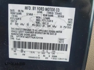 2007 Ford F-150 XLT with VIN 1FTPX14577NA13119, listed as a IAAI auction lot 42691232 with 165,968 mi miles and . Bid and sale history available at DreamBid. Image 9.