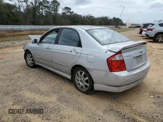 2005 Kia Spectra LX with VIN KNAFE121255202207, listed as a Copart auction lot 47648205 with 0 mi miles and Salvage Title. Bid and sale history available at carsss.com. Image 2.