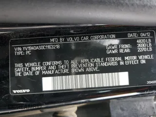 2012 Volvo S80 3.2L with VIN YV1940AS0C1163218, listed as a Copart auction lot 48898955 with 135,895 mi miles and Salvage Title. Bid and sale history available at carsss.com. Image 12.