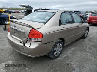 2009 Kia Spectra EX with VIN KNAFE221795600329, listed as a Copart auction lot 49205774 with 251,191 mi miles and Salvage Title. Bid and sale history available at carsss.com. Image 3.