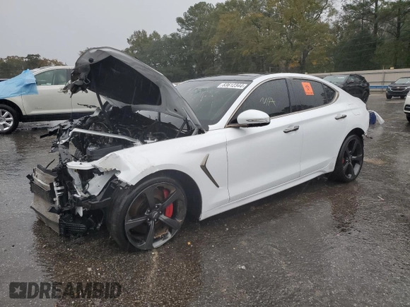 2019 Genesis G70 3.3T Advanced with VIN KMTG34LE7KU012339, listed as a Copart auction lot 83612344 with 0 mi miles and Clean Title. Bid and sale history available at carsss.com. Image 1.