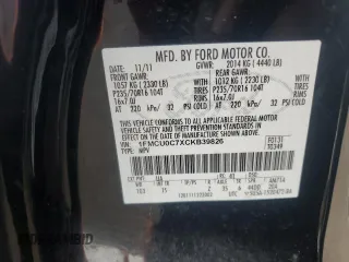 2012 Ford Escape XLS с VIN 1FMCU0C7XCKB39826, выставлен на аукционе Copart как лот 58989855 с пробегом 79 551 миль миль и Списание • Salvage title. История ставок и продаж доступна на DreamBid. Изображение 13.
