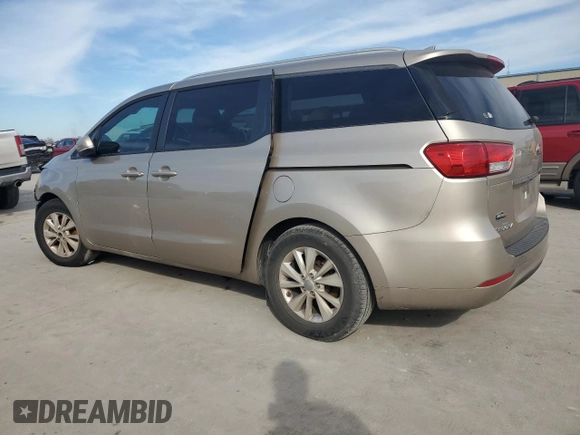 2015 Kia Sedona LX with VIN KNDMB5C1XF6040850, listed as a Copart auction lot 87858215 with 95,579 mi miles and Salvage Title. Bid and sale history available at DreamBid. Image 2.