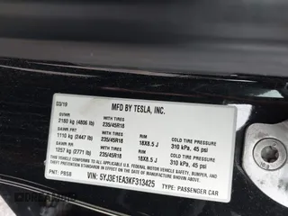 2019 Tesla Model 3 Mid Range with VIN 5YJ3E1EA3KF313425, listed as a IAAI auction lot 41806388 with 110,767 mi miles and . Bid and sale history available at carsss.com. Image 9.