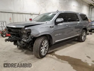 2022 GMC Yukon XL Denali with VIN 1GKS2JKL2NR231022, listed as a Copart auction lot 45096335 with 0 mi miles and Salvage Title. Bid and sale history available at carsss.com. Image 1.