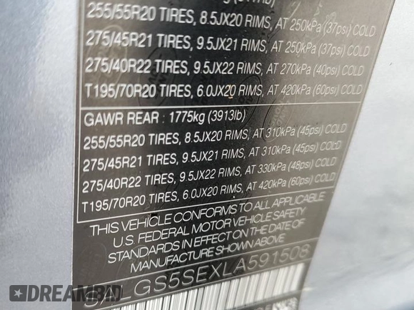 2020 Land Rover Range Rover z VIN SALGS5SEXLA591508, wystawiony jako Copart lot #74611554 z przebiegiem Nie podano mil oraz Nie do naprawy • Non repairable. Historia ofert i sprzedaży dostępna na DreamBid. Obrazek 14.